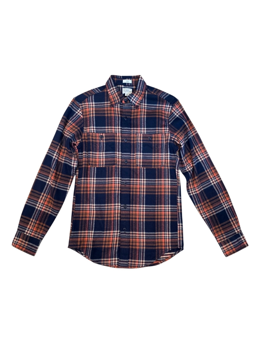 J. Crew Men's Plaid Long Sleeve Shirt Slim Cut Button Down